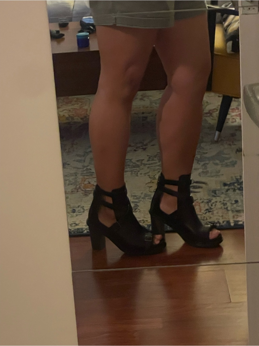 Dr. Martens Candice Black Brando Leather Cut Out Heel Ankle Boot Sandals US 8 - Picture 8 of 8
